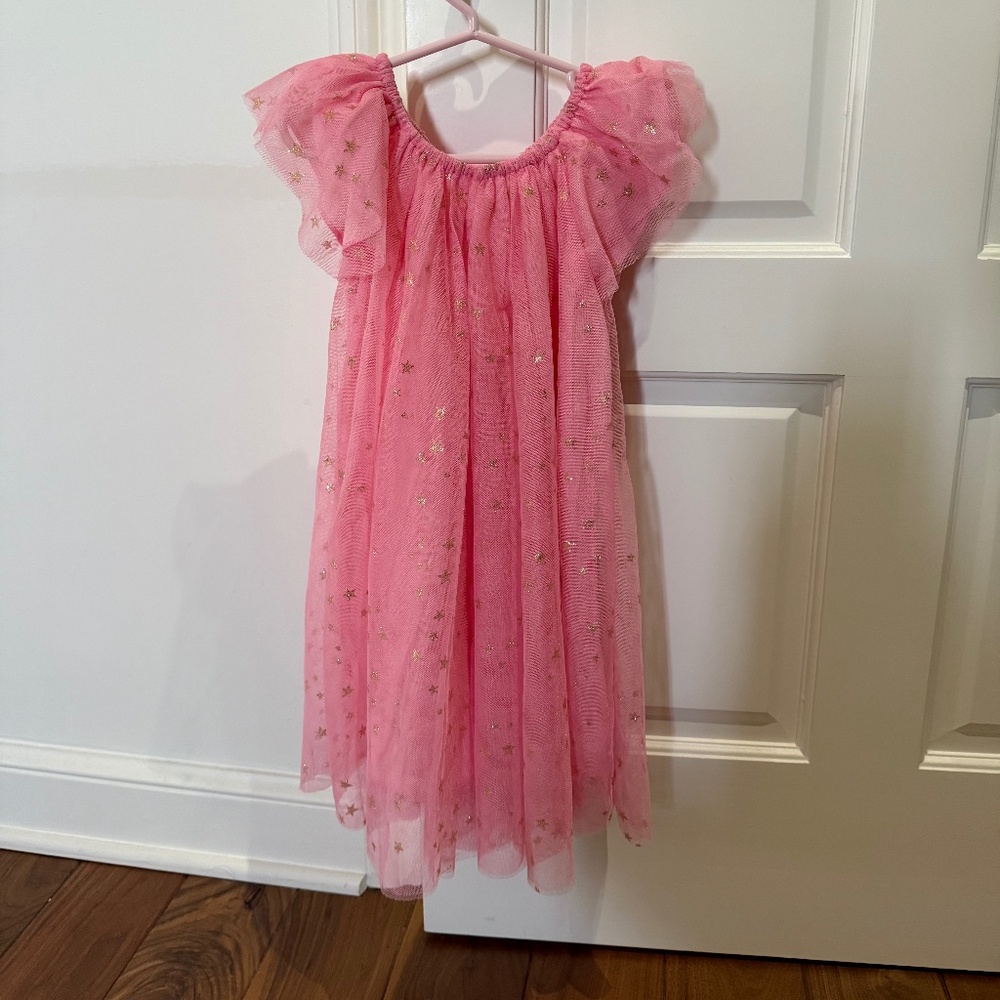 Siaomimi play - pink tulle dress w/gold stars